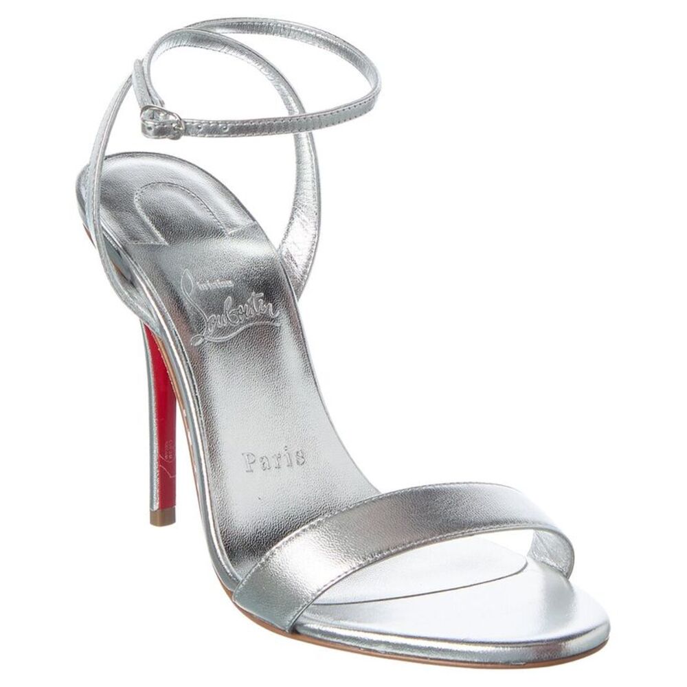 Christian Louboutin Miss Z 100 Leather Sandal, Silver